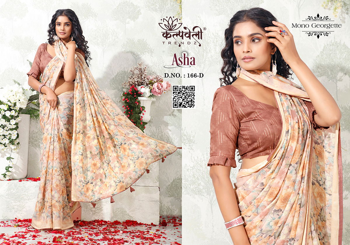 Asha166 By kalpatru Mono Georgette Daily Wear Sarees Wholesale Shop In Surat
